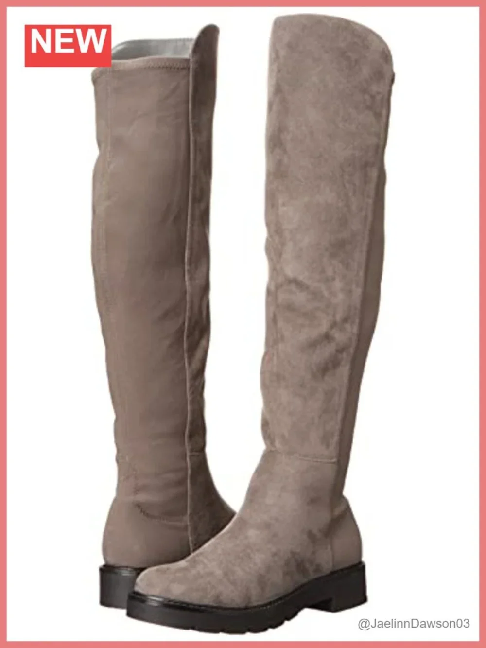 Nine West Tread2 Over-the-Knee Suede Boot Round Toe Block Heel Zip